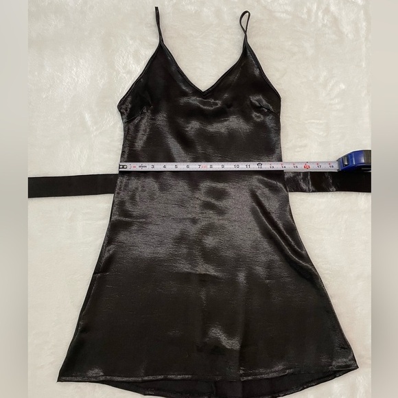 BNWT Sexy Little Black Dress LBD Silky Sash Tie Zipper Back Zaful Straps​ - Picture 6 of 8